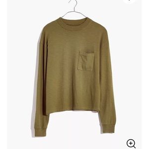NWT Madewell Garmet Dyed Olive Pocket Tee